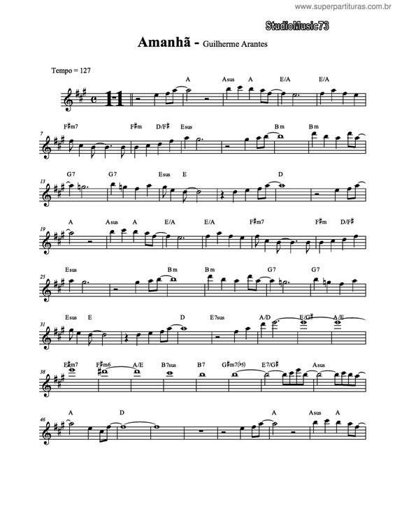 Partitura da música Amanhã v.4