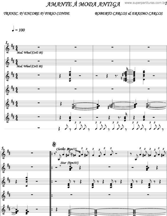 Partitura da música Amante A Moda Antiga v.3