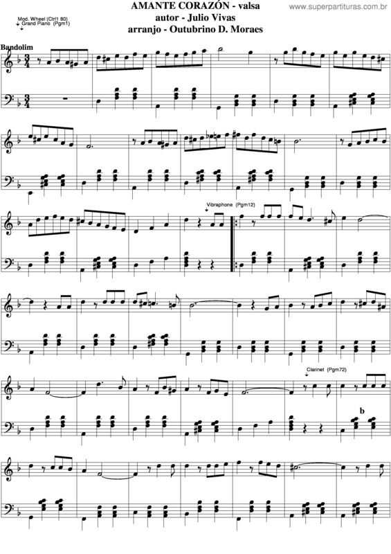 Partitura da música Amante Corazon v.3