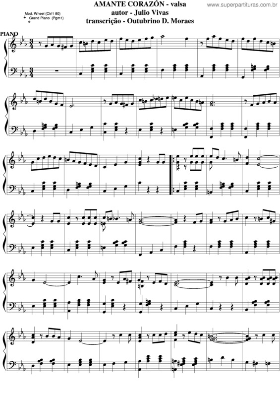 Partitura da música Amante Corazon v.4