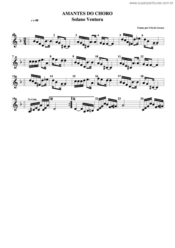 Partitura da música Amantes Do Choro v.2