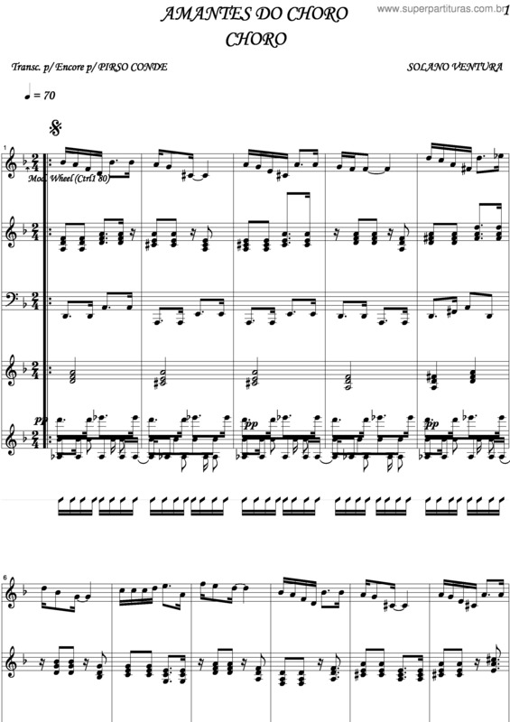 Partitura da música Amantes Do Choro v.5