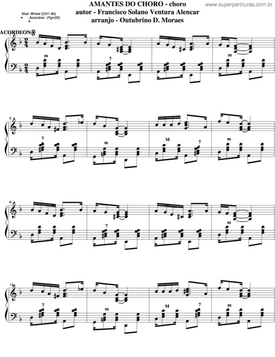 Partitura da música Amantes Do Choro v.9