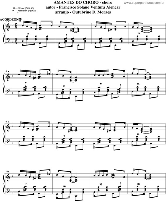 Partitura da música Amantes Do Choro v.9