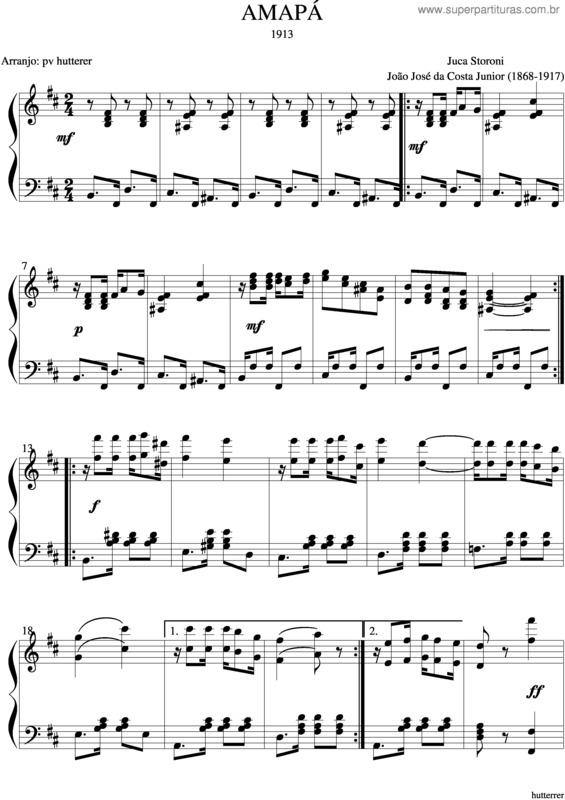 Partitura da música Amapá v.2