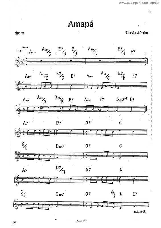 Partitura da música Amapá v.3