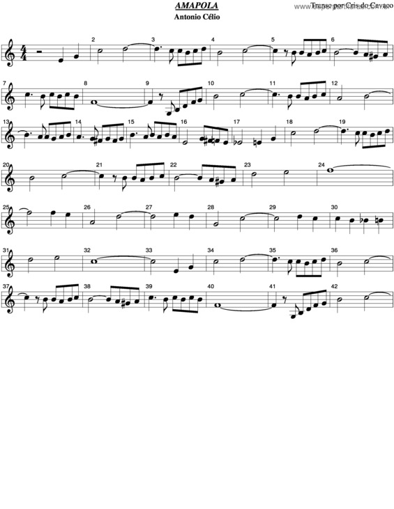 Partitura da música Amapola v.4