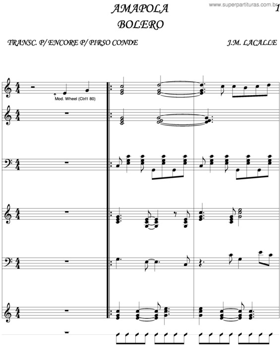 Partitura da música Amapola v.6