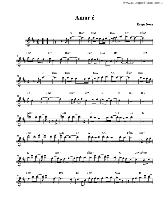 Partitura da música Amar é v.3