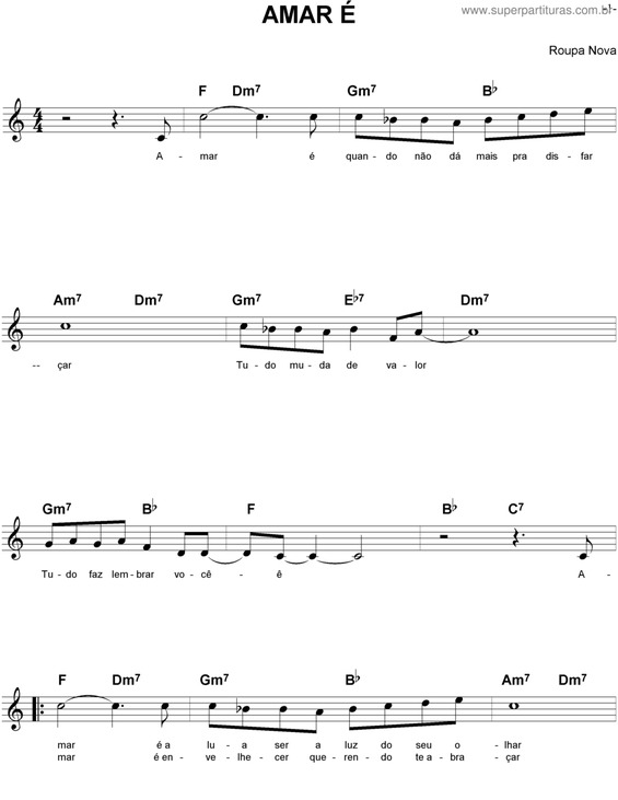 Partitura da música Amar É v.4