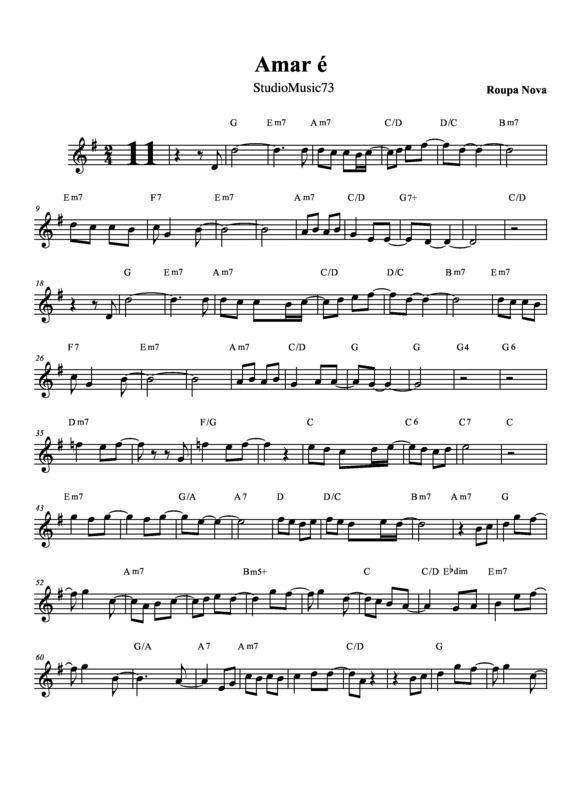 Partitura da música Amar é v.6