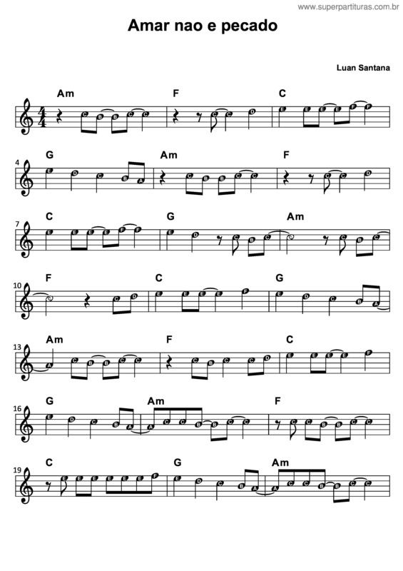 Partitura da música Amar Não é Pecado v.12