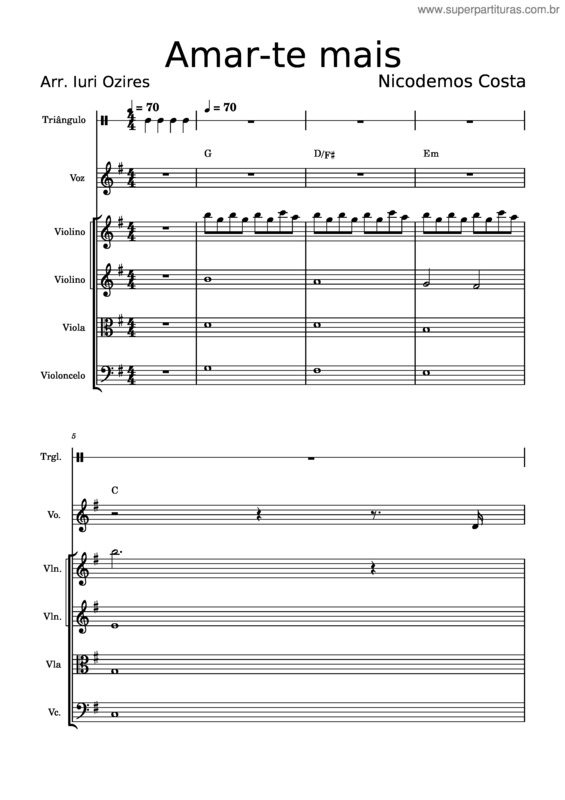 Partitura da música Amar-Te Mais v.2