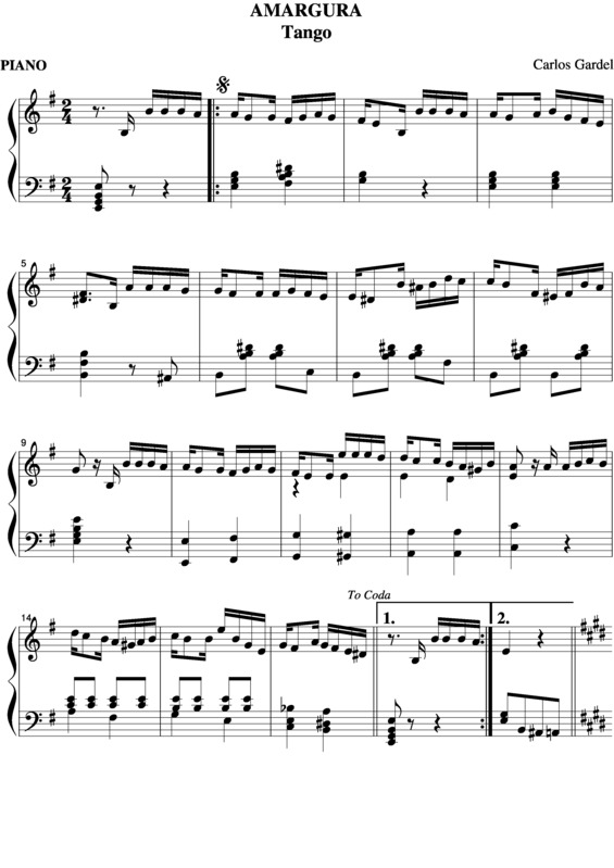 Partitura da música Amargura v.2