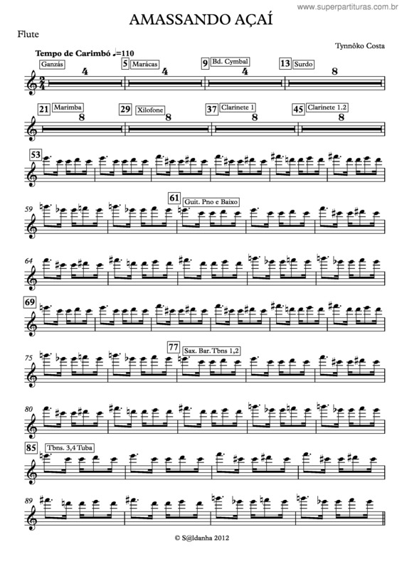 Partitura da música Amassando açaí v.2