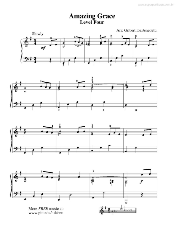 Partitura da música Amazing Grace v.2