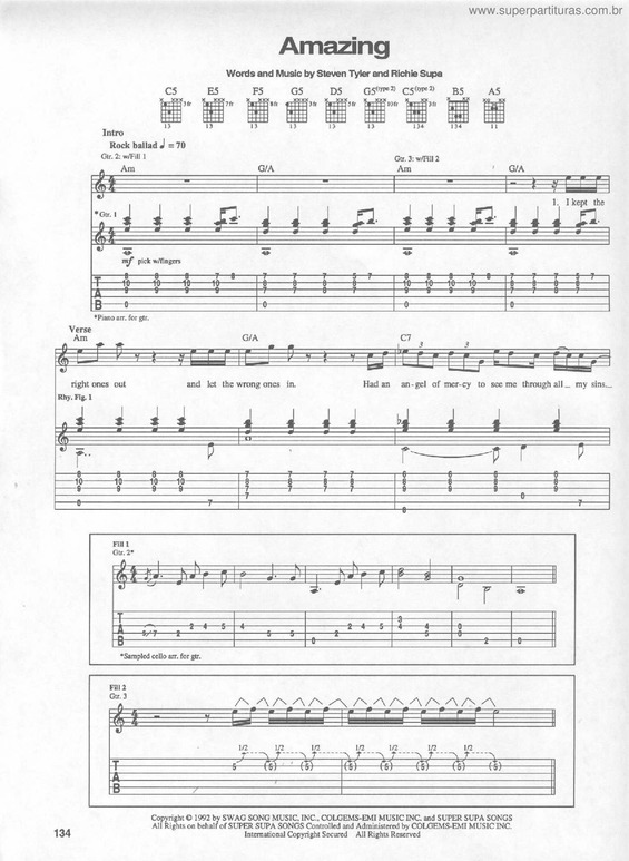 Partitura da música Amazing v.3