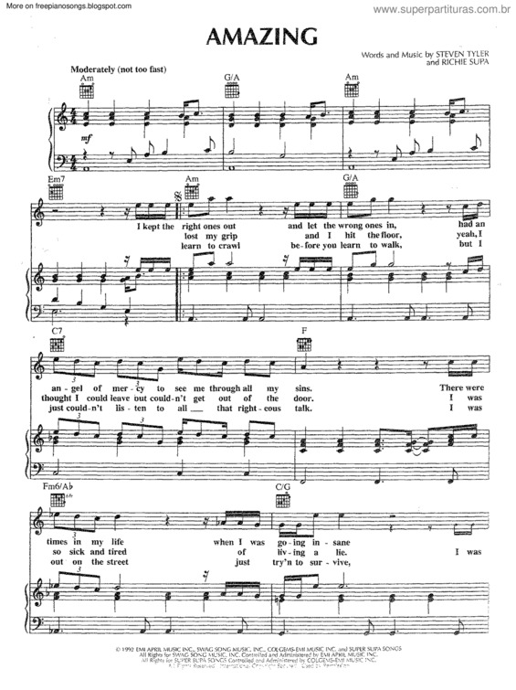 Partitura da música Amazing v.6