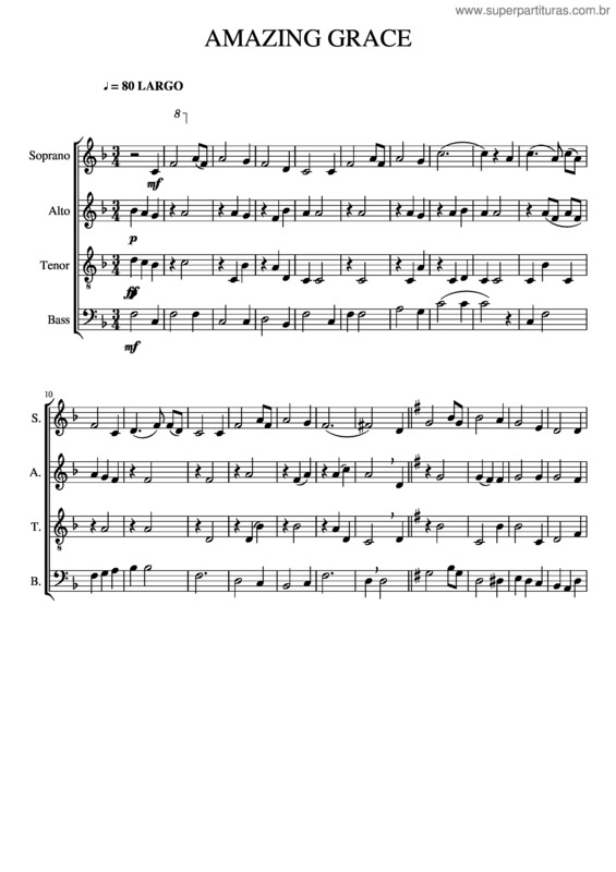 Partitura da música Amazing_Grace Grade