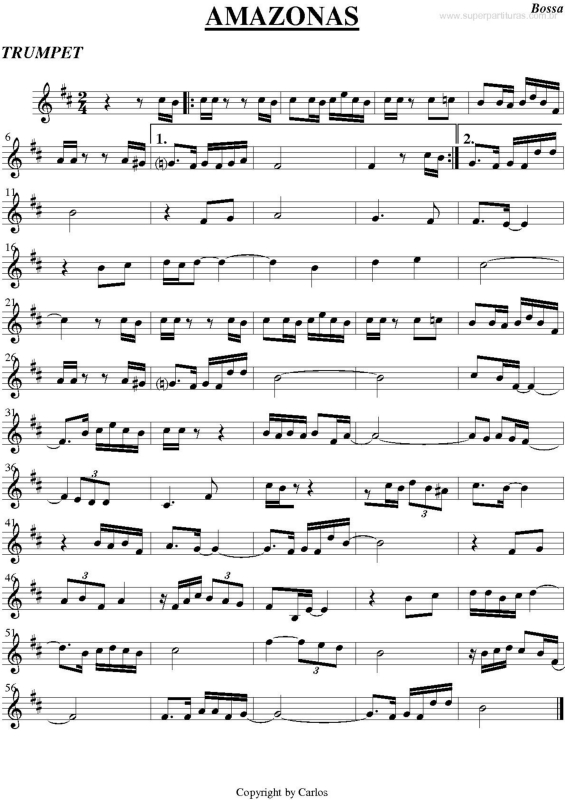 Partitura da música Amazonas