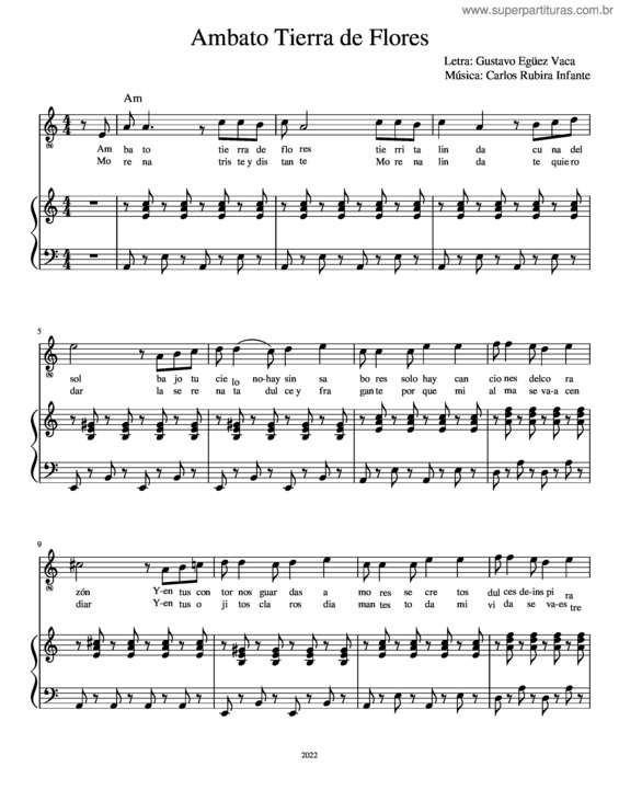 Partitura da música Ambato Tierra De Flores v.2