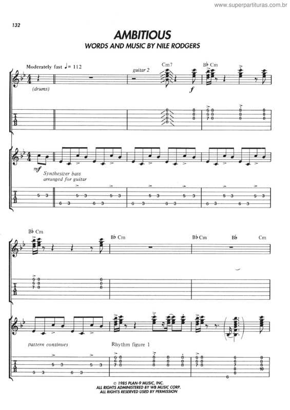 Partitura da música Ambitious