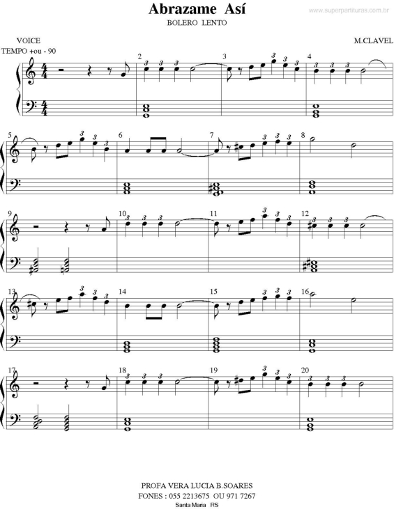 Partitura da música Ambrazame Así