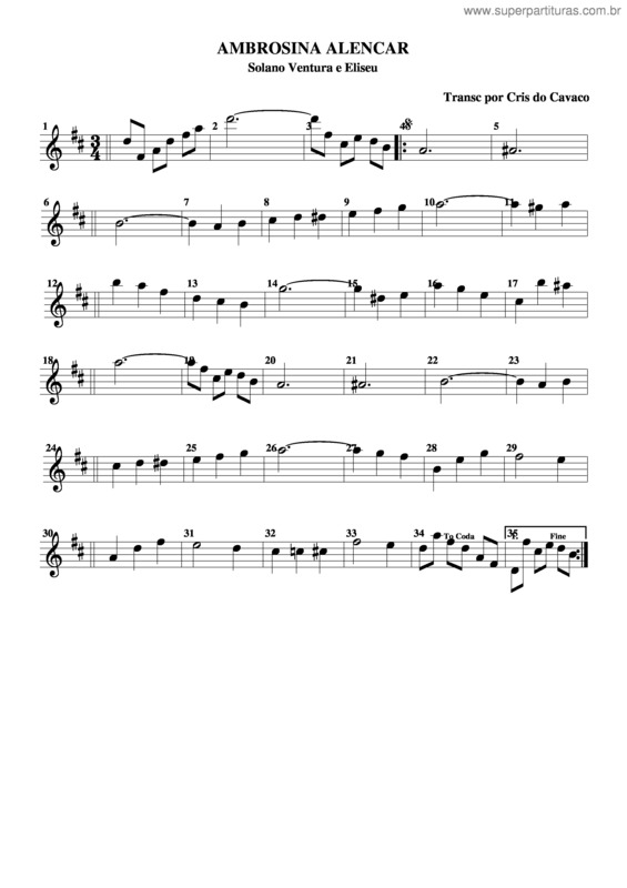 Partitura da música Ambrosina Alencar v.3