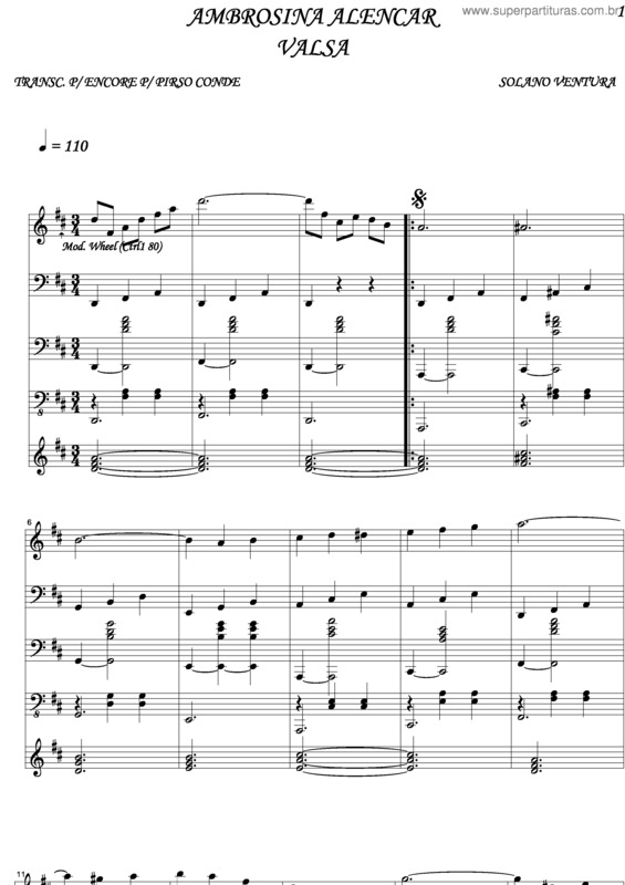 Partitura da música Ambrosina Alencar v.5