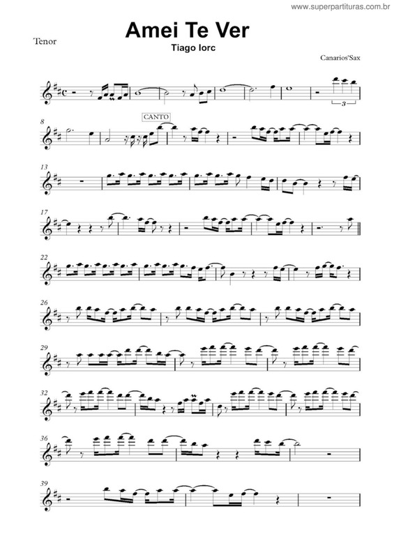 Partitura da música Amei Te Ver v.2