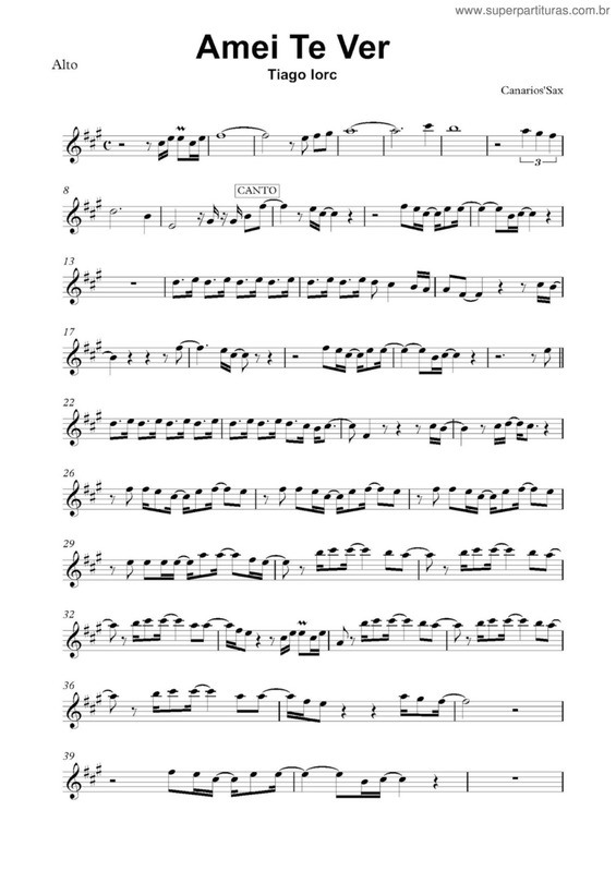 Partitura da música Amei Te Ver v.3