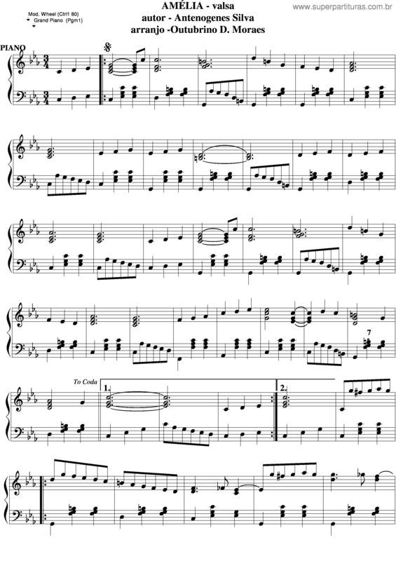 Partitura da música Amélia v.4