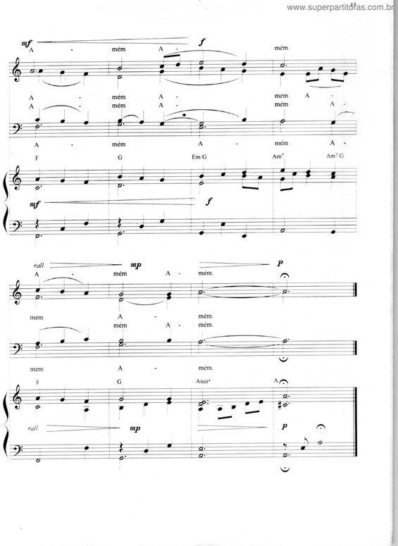 Partitura da música Amém Pag 02