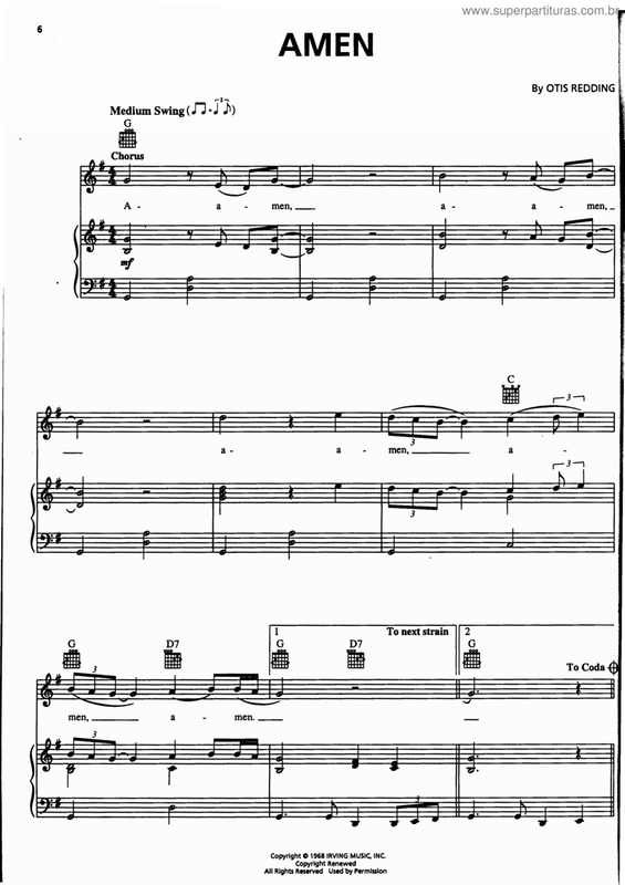 Partitura da música Amen