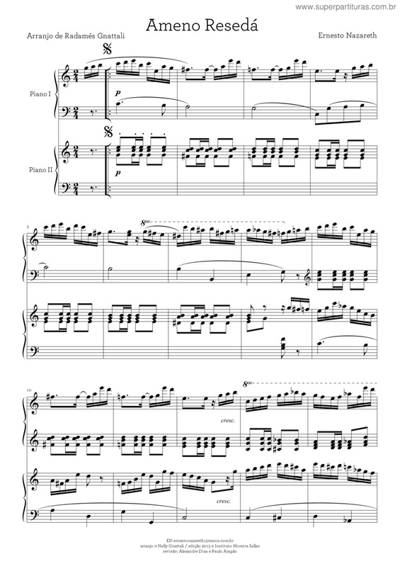 Partitura da música Ameno Resedá v.2