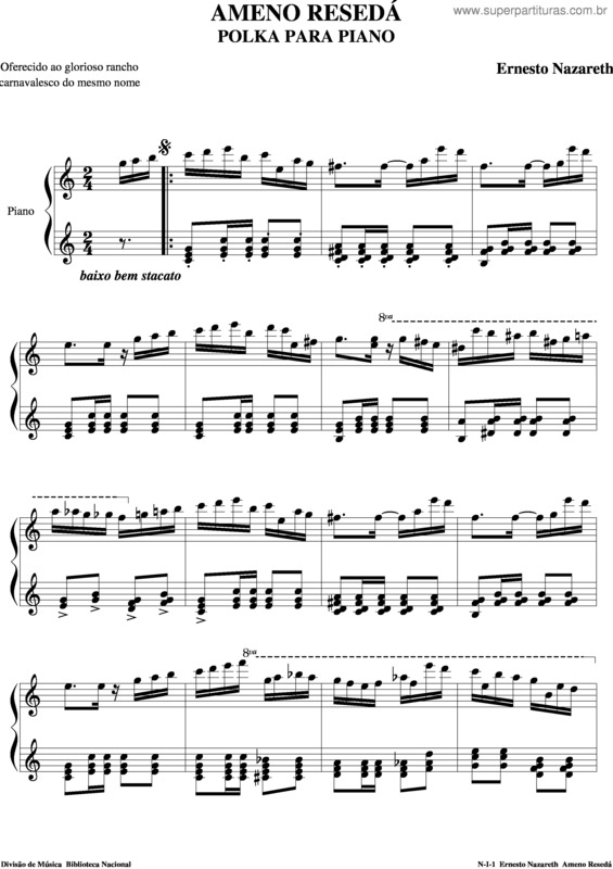 Partitura da música Ameno Resedá v.4