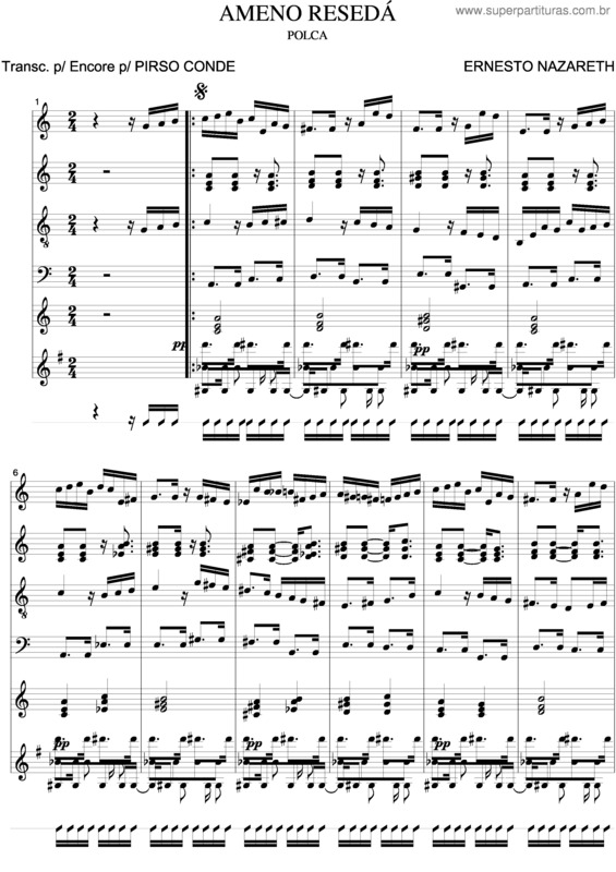 Partitura da música Ameno Resedá v.6