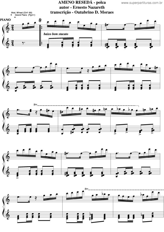 Partitura da música Ameno Resedá v.9