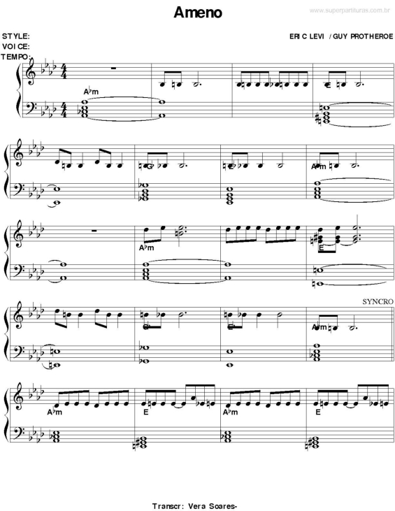 Partitura da música Ameno