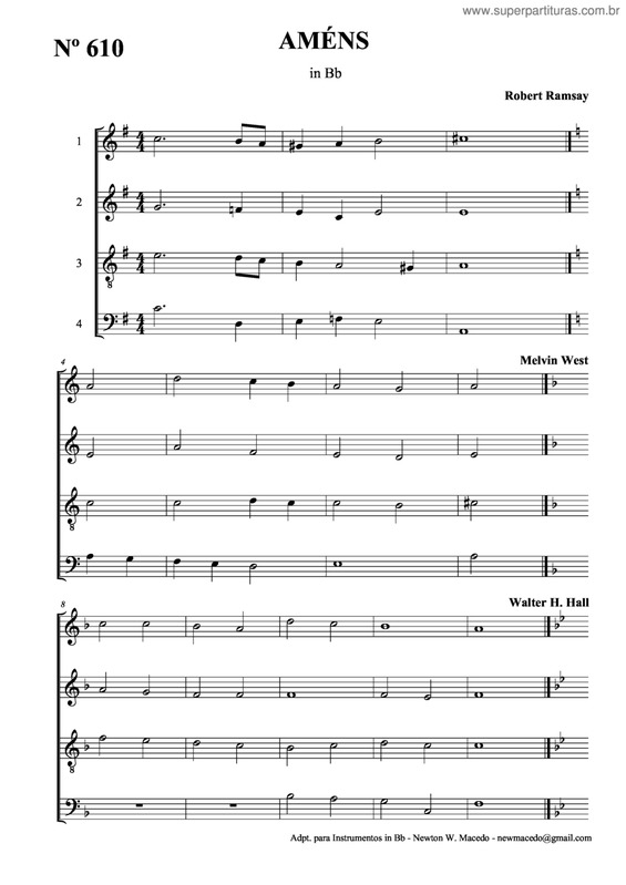 Partitura da música Améns v.2