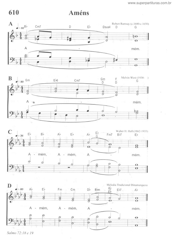 Partitura da música Améns