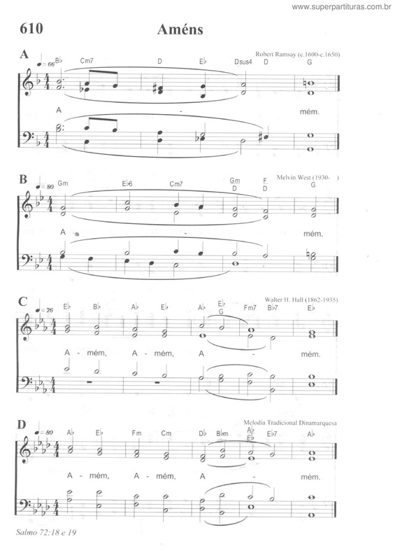 Partitura da música Améns