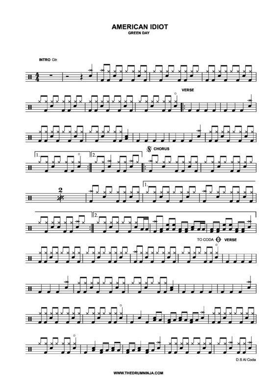 Partitura da música American Idiot v.2