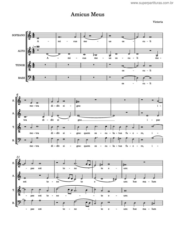 Partitura da música Amicus Meus – Tenor