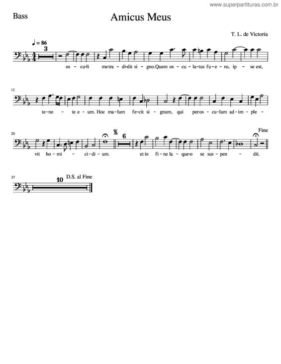 Partitura da música Amicus Meus–Bass