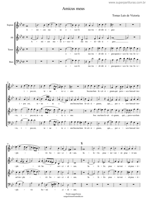 Partitura da música Amicus Meus v.3