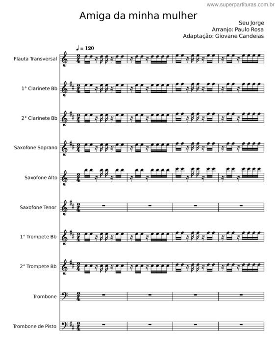 Partitura da música Amiga Da Minha Mulher – Seu Jorge