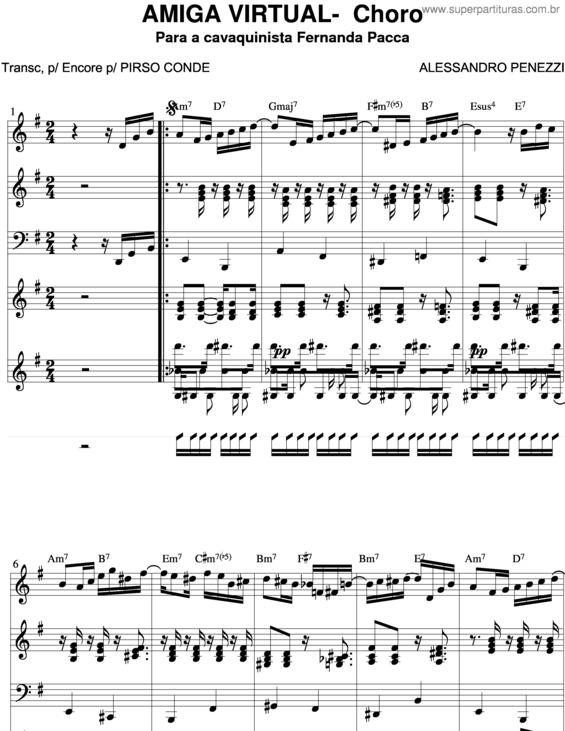 Partitura da música Amiga Virtual v.2