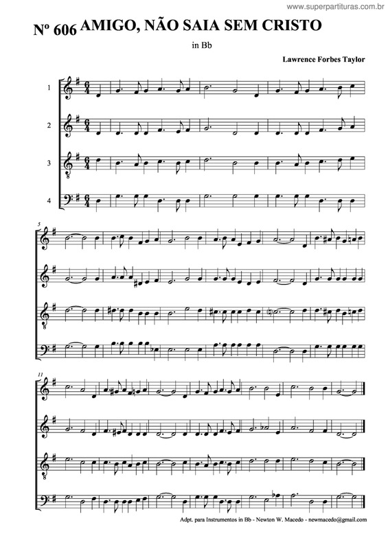 Partitura da música Amigo, Não Saia Sem Cristo v.2