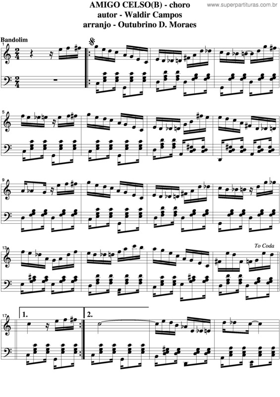 Partitura da música Amigo Celso v.4